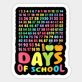 100Th Day Of School Teacher Kids 100 Days School Math Number Sticker